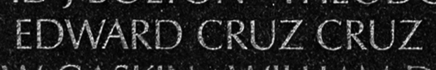 Cruz's name inscribed in the wall